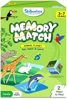 Skillmatics Board Game - Memory Match Animal Planet, Fun & Fast Memory Game, for Boys & Girls Ages 3 to 7