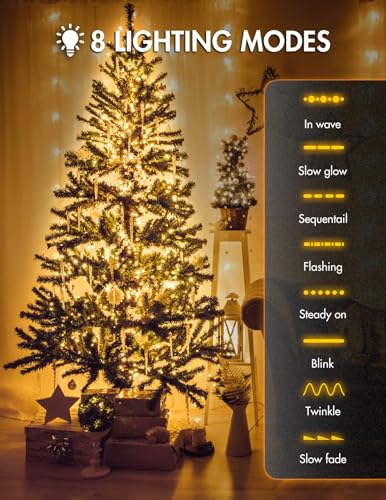 BESCOST Catena Luminosa Esterno 100M 1000Led,Luci da Esterno Impermeabile IP65 Stringa Luci Led con Telecomando Lucine Led 8 Modalità per Giardino Balcone Matrimonio Natale Festa Bianco Caldo