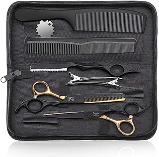 JASON Hairdressing Scissors Set Professional - Hair Scissors Set (Hair Cutting Scissors&Thinning Scissors) 6.5" Hair Scissors Hairdressing Scissors for Hairdresser/Beginner Hairdresser Set, Rose Gold