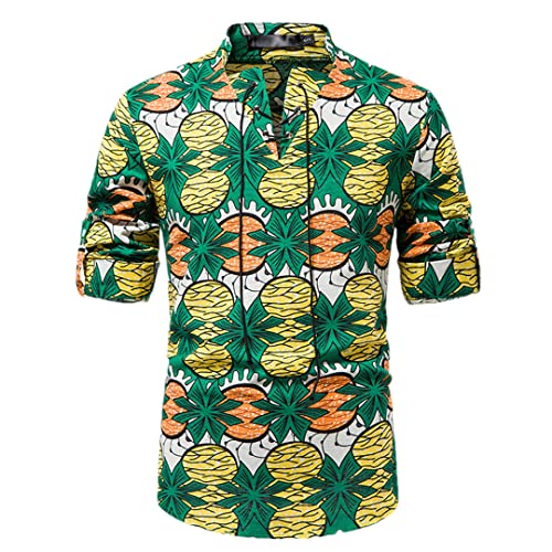 Chemise imprimé style ethnique pour hommes grand confort vêtements plage et yoga en taille L