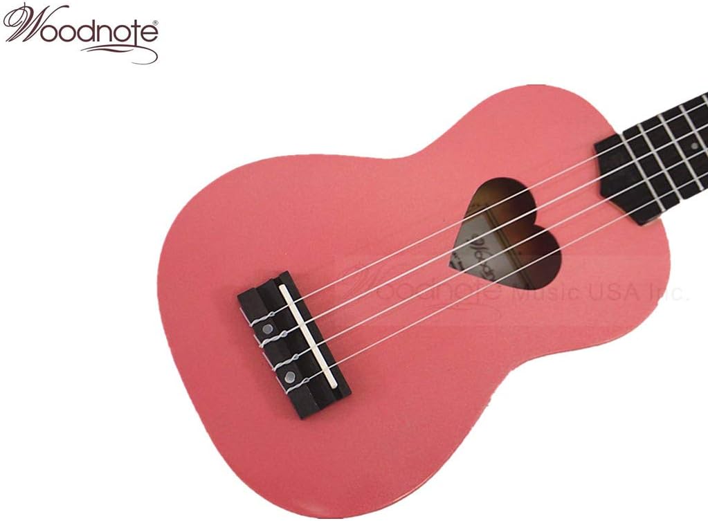 Woodnote Pink/Heart 21" Soprano Ukulele with Rosewood Fingerboard & Bridge/Bag