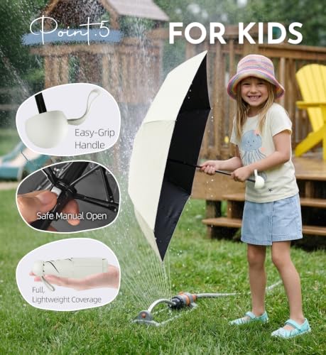 Image of LILAC Mini Travel Umbrella for Rain - 43 inch Large Coverage Small Compact Umbrella, Reinforced Strong Frame, Lightweight Portable Parasol with UPF 100+ UV Protection, Gifts for Adults, Seniors & Students