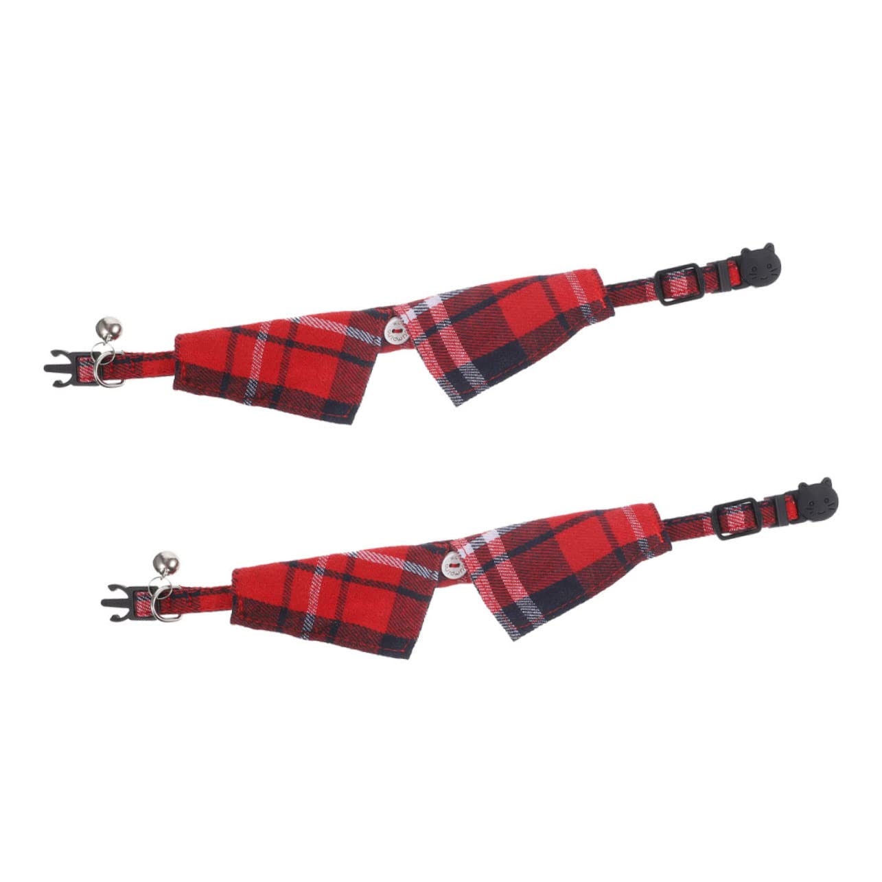 POPETPOP Lot De 5 Colliers pour Animaux De Compagnie Mignons À Carreaux avec Clochette Réglables en Matériau Respirant pour Chats Et Chiots 2 Pièces X 5