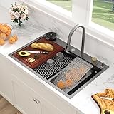 Sarlai 33 Inch Waterfall Kitchen Sink - 33x...