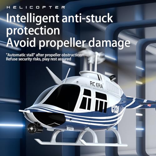 Image of FLYCOLOR C138 RC Helicopter 2.4G 6CH 6-Axis Gyro Altitude Hold 1 /33 Remote Control Plane Ready to Fly RTF(Blue-White)