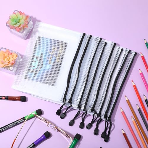 jetec 32 pcs mesh zipper bags toy storage bikini organizer bag bolsas para guardar trajes de bao waterproof zipper reusable pouch puzzle multipurpose for storage officeblack9 x 7 inch