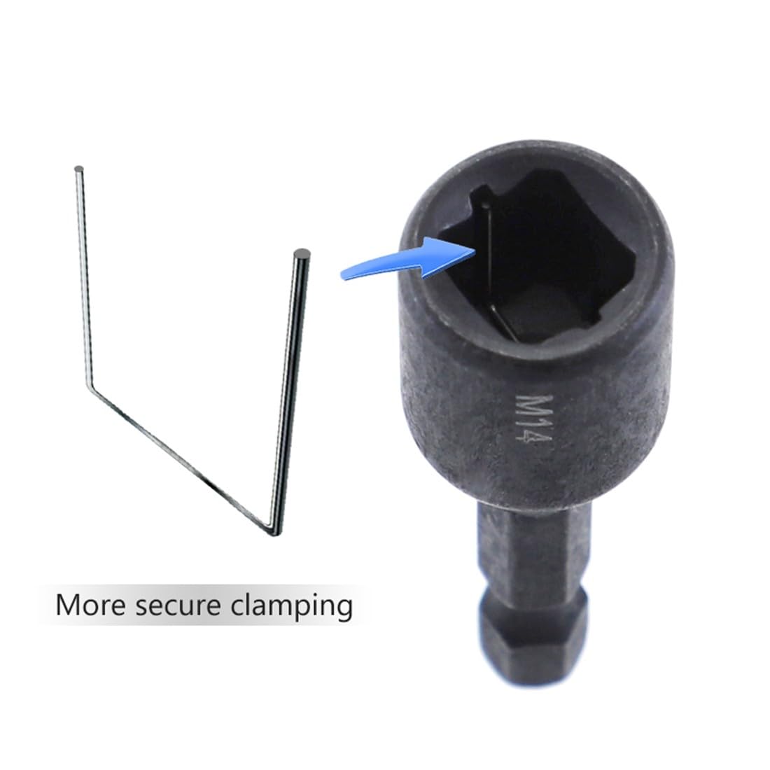 Juego de adaptadores de llave de rosca de aleación de acero, 7 piezas de vástago hexagonal de 1/4 para roscado M4-M14, portabrocas resistente al desgaste para hacer moldes de reparación de automóviles