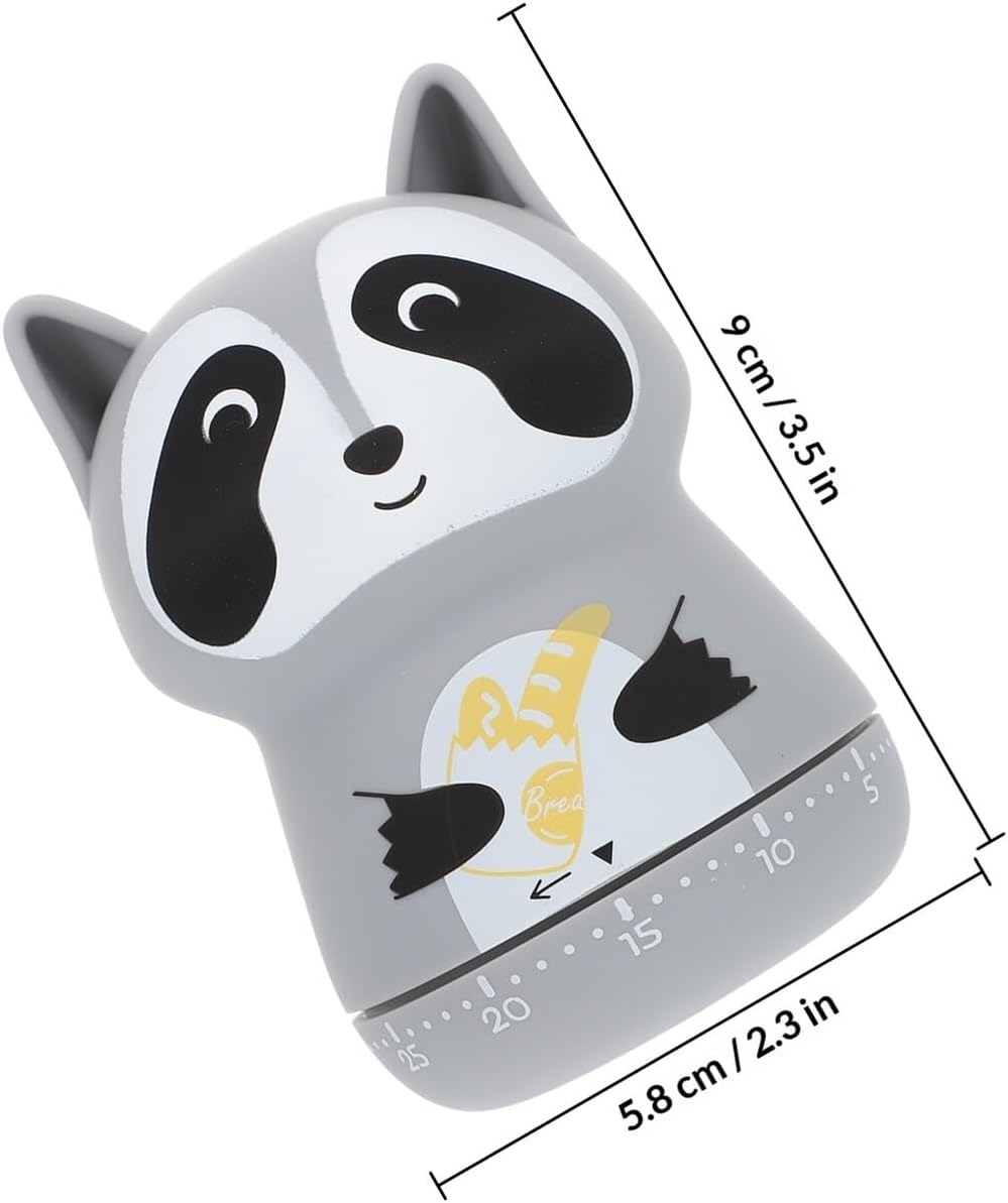 Mechanical Cartoon Animal-Shaped Kitchen Timer Baking Time Reminder Plastic Cooking Time Management Tool Portable for Home and Cooking