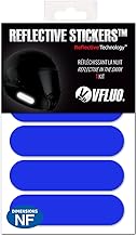 VFLUO - Kit 4 Bandes Stickers Rétro Réfléchissants Casque Moto - Autocollants Homologués Dimensions FR - Haute Visibilité, Technologie 3M™ - Couleurs et Design - Adhérence maximale