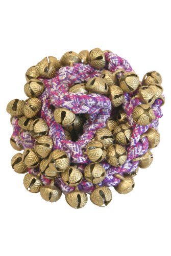 MID-EAST STRING OF 50 ROUND ANKLE BELLS - PAIR (CORD COLOR VARIES)