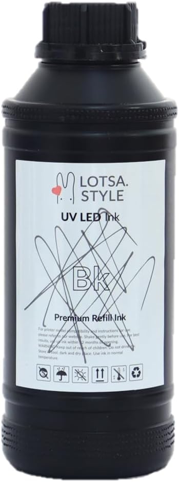 Premium Ultraviolet UV LED Hard Ink Refill Direct to Substrate Direct to Film DTF for UV & UV DTF Printers (1000ml, White)