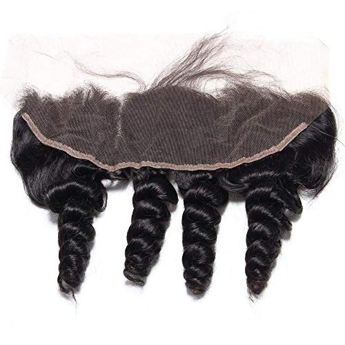Guangxun Company 100% Hand Tied Loose Wave Lace Frontal With Baby Hair 14 inch Lace Closure 13x4 Ear To Ear Brazilian Virgin Human Hair Free Part Lace Closure
