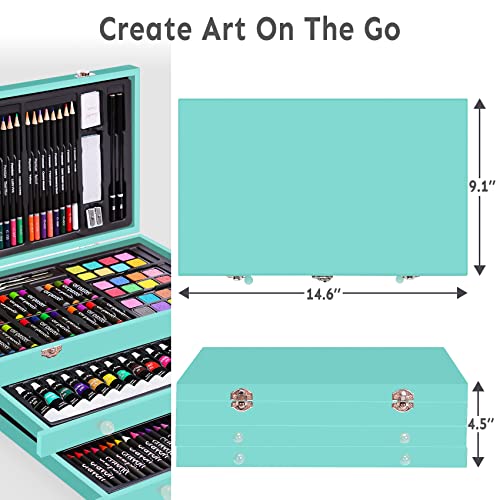 image for Color More 175 Piece Deluxe Art Set with 2 Drawing Pads, Acrylic Paint