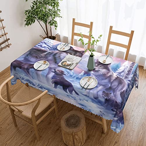 Nappe rectangulaire loups anti-tache pour protéger la table des enfants à table - 2
