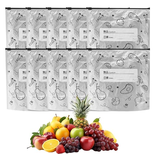 Generisch Bolsas de aluminio – Bolsas con cremallera para alimentos | Bolsas de aluminio con cierre, cierre zip, para y, bolsas con cremallera al vacío resellables, para cerrar Le