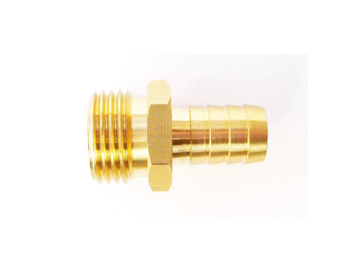 Solid Brass Hose Tail Connector Barbed to BSP Male Thread. Pond / Pool / Hose Pipe Adapters 13 mm to 1/2" BSP Thread. Pack of 2.