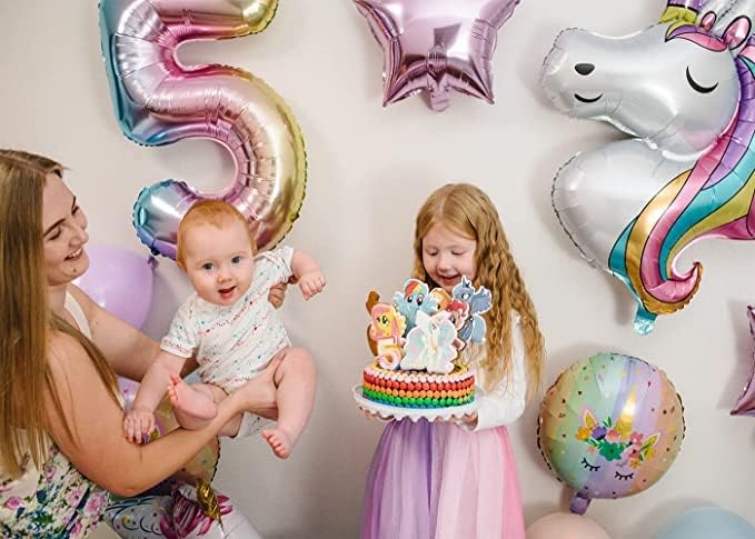 Unicorn Balloons Unicorn Birthday Party Decorations for Girls Foil Balloons Set Macaron and Rainbow Balloon Wedding Baby Shower Party Supplies (3) - Image 7