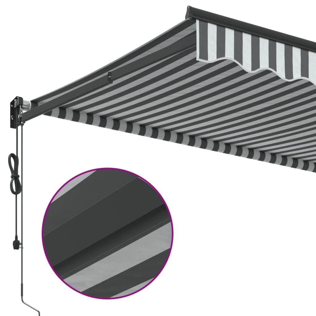 Gecheer Tenda Retrattile Antracite e Bianca 3,5x2,5m Tessuto/Alluminio,Tenda,da Sole,Retrattile,Tenda da Sole per Balcone,Esterno,Patio,Tenda Balcone,Tenda Esterno Sole,Tenda da Sole a Muro,P3216119