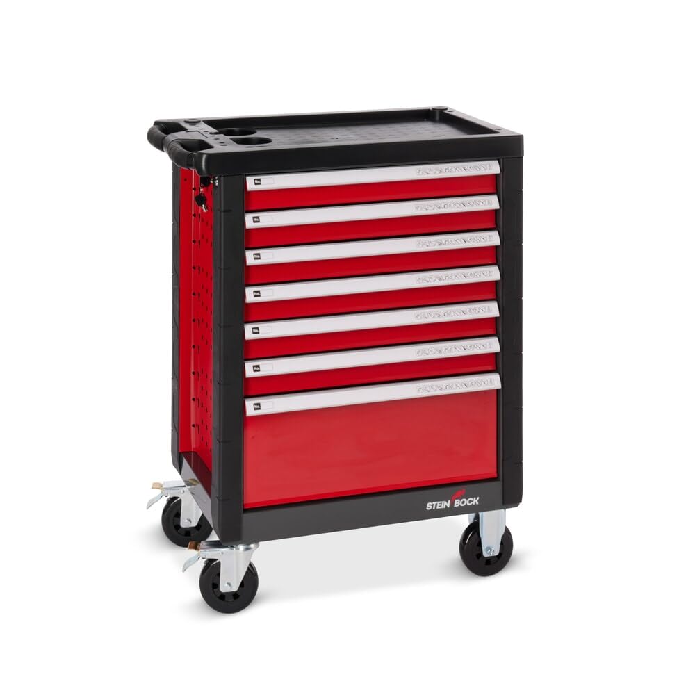 Steinbock Werkstattwagen M Mit 130 Werkzeugen - 7 Schubladen & Feststellbremsen