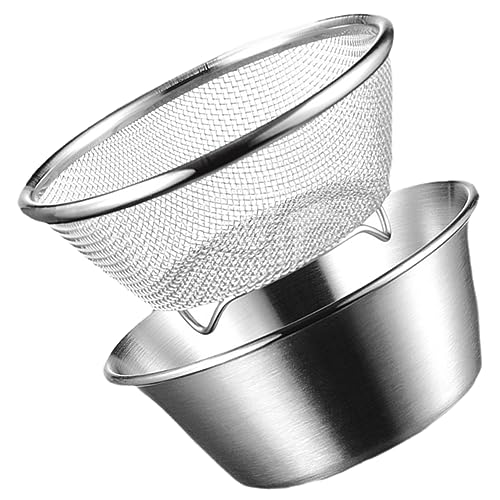 DINHEAROM Colino a Rete in Acciaio Inox 304 14 Cm, Scolapasta Per Riso e Verdure, Cestello Filtro Compatto e Resistente Per Cucina Domestica, Set Multifunzione Per Lavaggio Frutta e Alimenti
