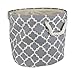 DII Printed Polyester, Collapsible and Convenient Storage Bin To Organize Office, Bedroom, Closet, Kid's Toys, & Laundry - Medium Round, Gray Lattice