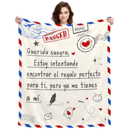 Imagen de ACAROMAY Regalo para el Día de la Madre Estoy Intentando Encontrar Manta Divertida Regalo para Suegra Regalos de Cumpleaños Navidad Decoración del Hogar Cama Sofá