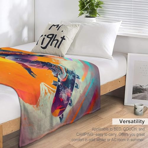 Couverture en flanelle snowboard 130x150cm pour vos soirées chalet - 7