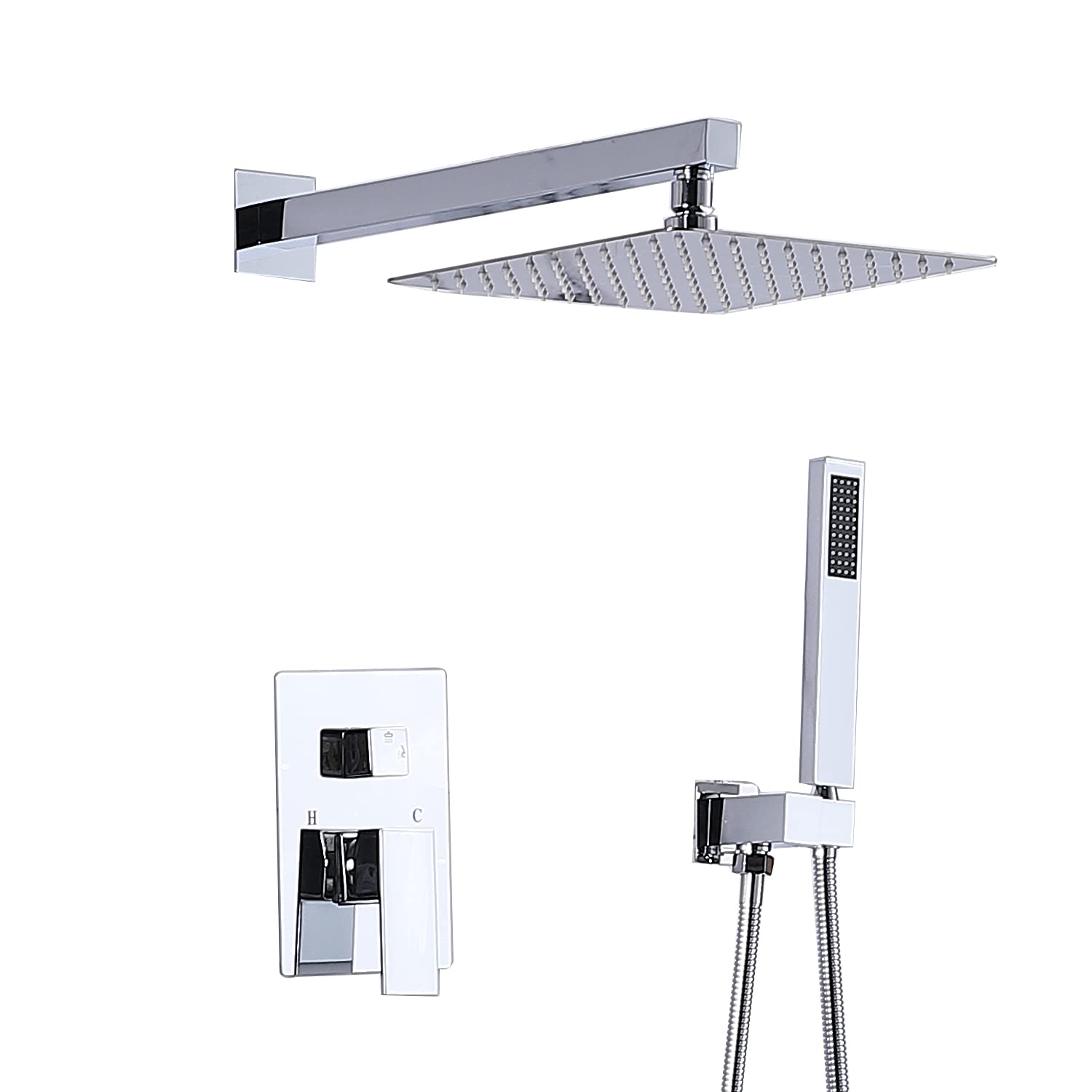 Buy GLANZHAUS Chrome Concealed Shower System, Bathroom Shower Tap 10