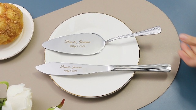 Set Coltello E Server Per Torte Nuziali - Acciaio Inox, 10 E 9 Pollici, Per Matrimoni E Feste