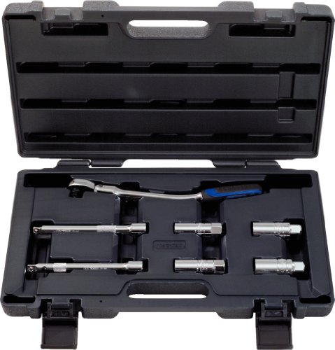 KS TOOLS 4042146114834 918.0607 - Coffret de douilles 3/8'' - Gamme CHROMEplus - Spéciales démontage bougies - Finition chromée - En chrome Vanadium - 7...