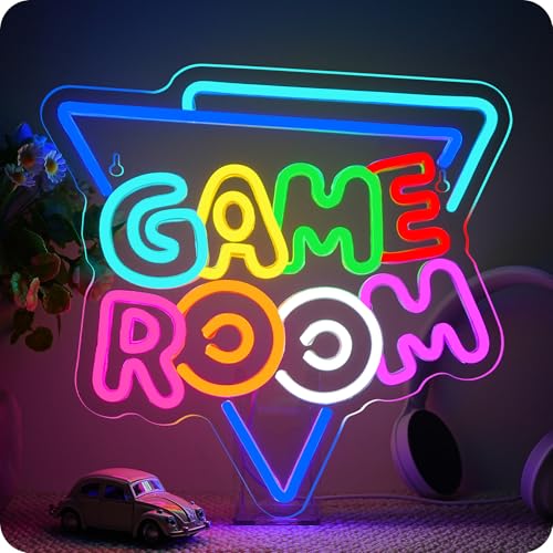 Horseneon Cartel de Juego de Neón, Cartel LED de Juego, Cartel de Neón de Habitación de Juegos, Decoración de Neón de Colores, Cartel de Neón para la Pared, Luces de Neón para la Decoración de la