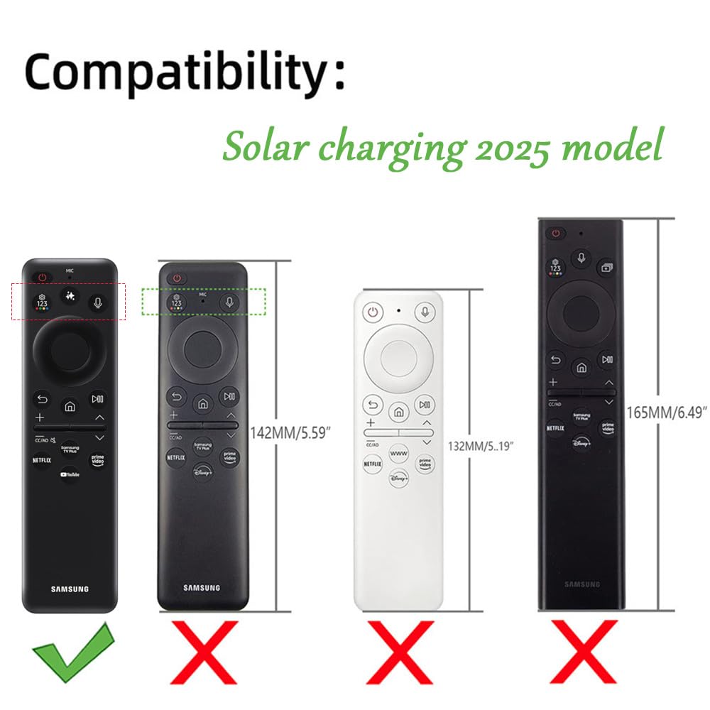 Funda Protectora de Silicona Compatible con Samsung BN59-01480A Solar Smart TV Mando Distancia 2025, AIYAAIYA Cubierta de Control para BN59-01432A BN59-01455A (Red + Black) — view 2