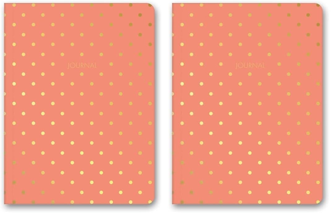 Le Color Puantiyeli Mini Defter Çizgili Mercan 14x20 cm (2 paketi)