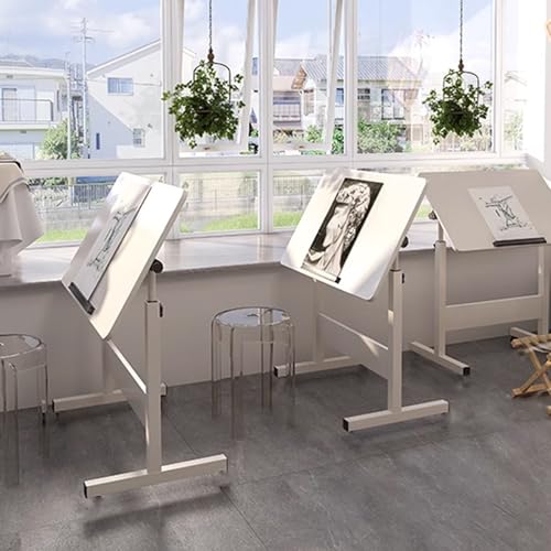 Mesa de dibujo ajustable para artistas, escritorio de computadora de oficina en casa con altura y ángulo ajustables