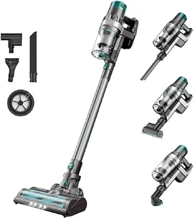 Ultenic Cordless Vacuum Cleaner, 25Kpa High Suction Stick Vacuum with LED Display, Rechargable Battery, Up to 50min Runtime, Converts to Handheld Vacuum for Hard Floor, Carpet and Pet Hair, U11 Pro