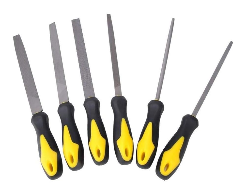 Set di raspe for lime for legno da 6 pezzi da 8 pollici, set di lime for metallo in acciaio ad alto tenore di carbonio utensili manuali con manico in gomma antiscivolo for la lavorazione del legno, me