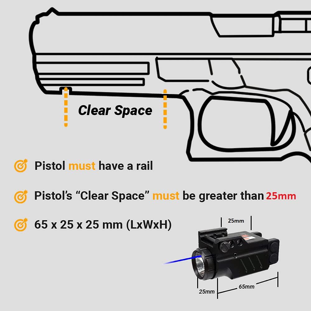 HILIGHT Enforcer Series Tactical LED Flashlight and Green Laser Sight or Blue Laser Sight | Green or Blue Dot Sight for Pistol │ Airsoft Gun Lasers │ Weaver or Picatinny Rail : Sports & Outdoors