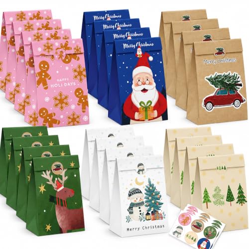 Riccioofy Christmas Treat Bags - 24 PCS Gift...