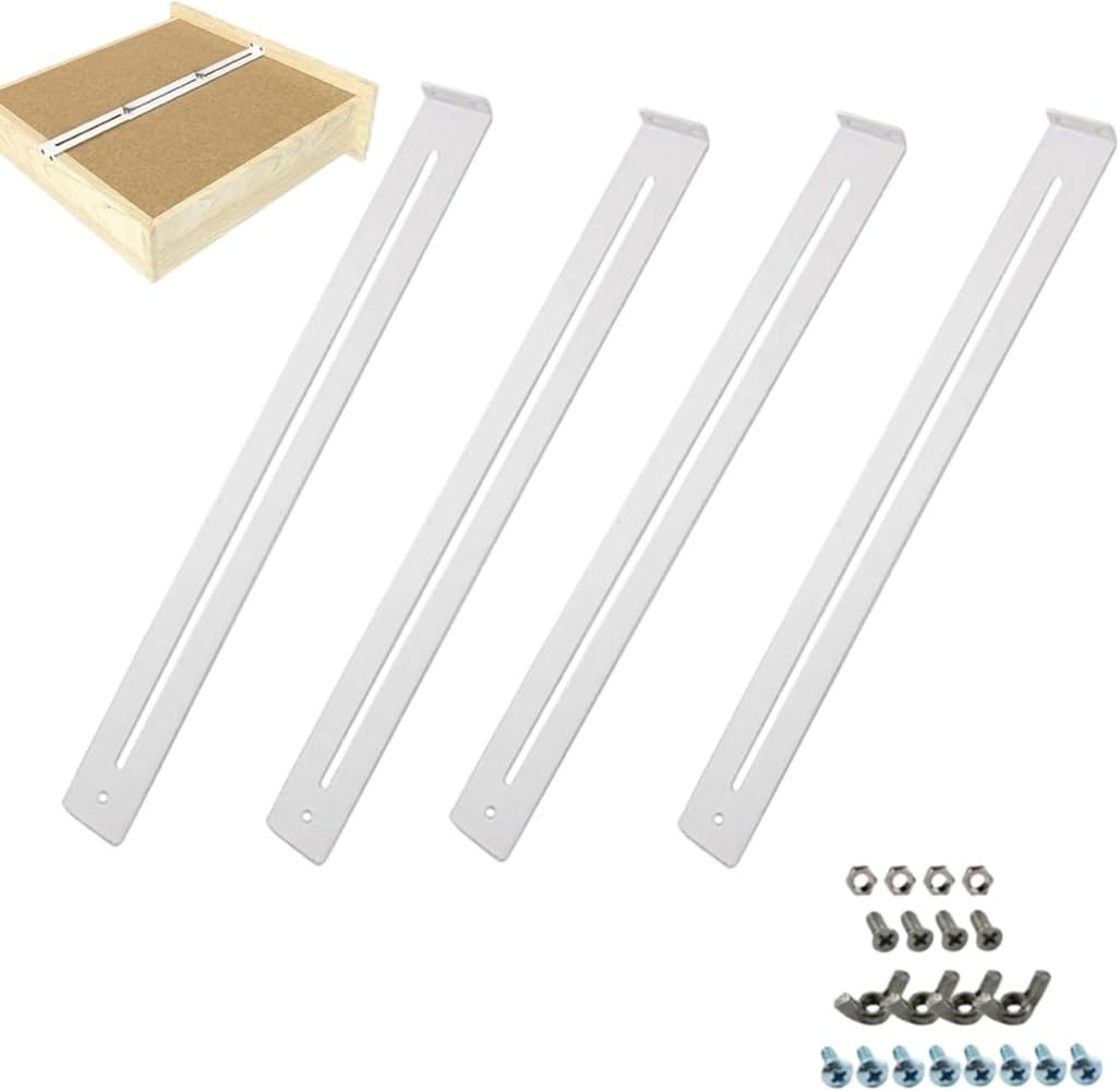 Drawer Repair Kit, Steel Drawer Repair Reinforcement Kit for Wooden MDF Drawers, Adjustable Sagging Fixing Reinforcement (4 Sets)