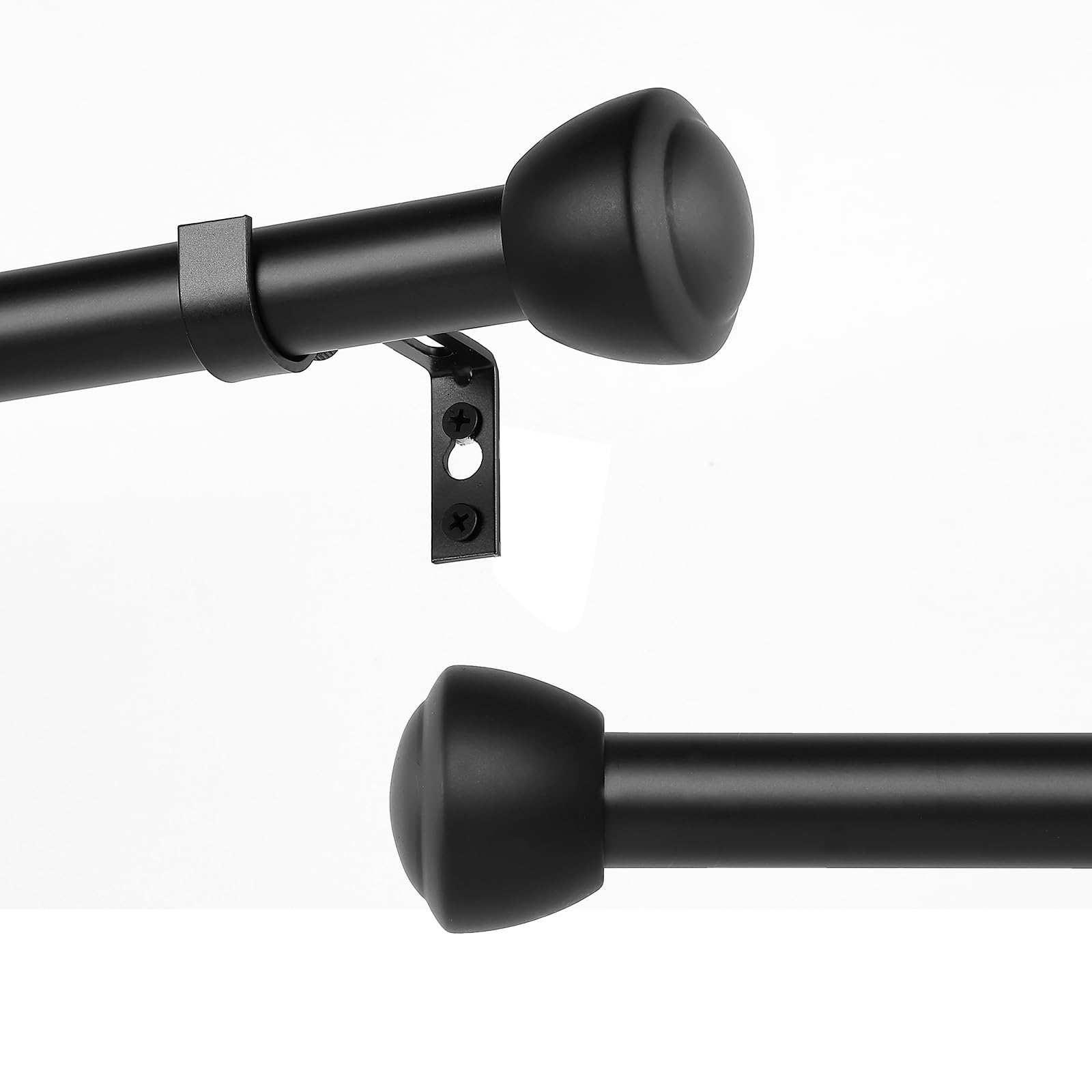 MERJULAN Black Curtain Rods for Windows 120 to 170 - Heavy Duty Drapery Rods with Adjustable Rods and Ball Finials - Ideal Room Divider and Outdoor