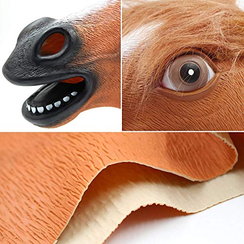 CreepyParty Horse Mask Realistic Animal Full Head Latex Mask for Halloween Carnival Costume Party - Image 2