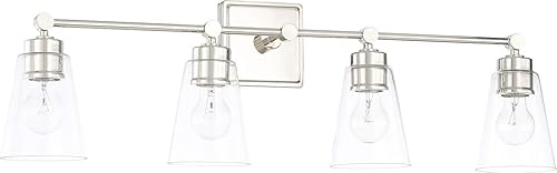 Miniatura 21 de Capital Lighting 8302BN-128 Baxter - Soporte de pared para tocador de baño, vidrio de leche, 2 luces, 200 vatios totales, 11 pulgadas de alto x 16