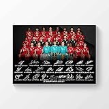 Vorgedrucktes Autogramm FC Bayern München 2020-2021 Champions signiertes Poster A4