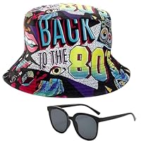 80er Jahre Accessoires, Fischerhüte Bucket Hat Retro 80er 90er Jahre, Sonnenbrillen, 80er Jahre Outfit Herren, 80er Jahre Outfit, Unisex Wendbarer Fischerhut Doppelseitiger Sonnenhut