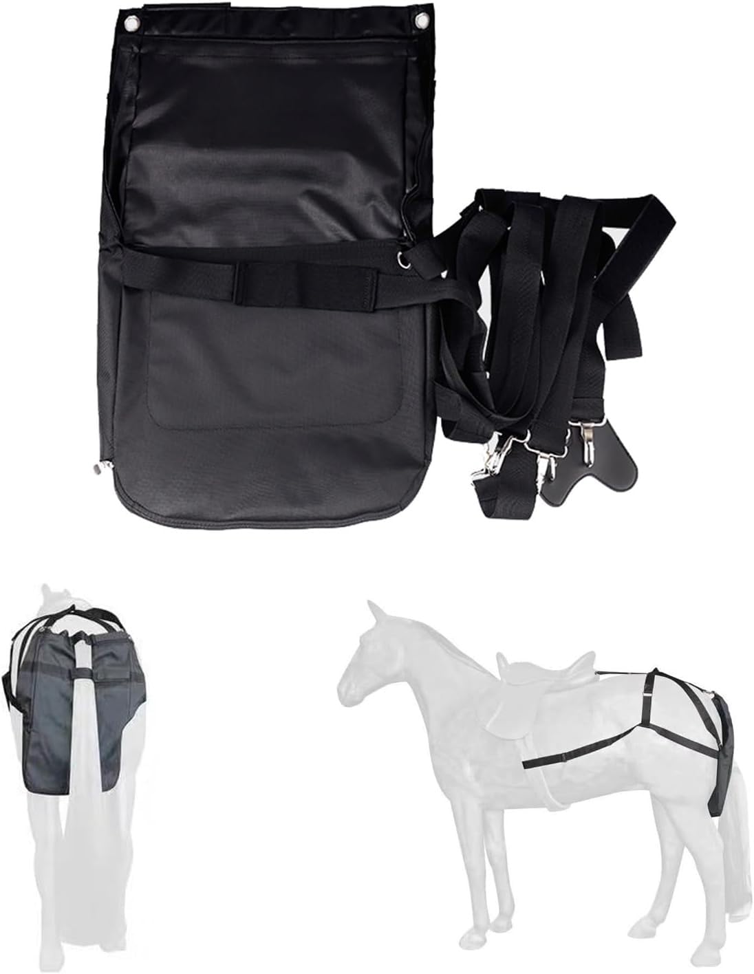 Bolsas de colección de estiércol de caballo para eventos ecuestres y bodas en el campo