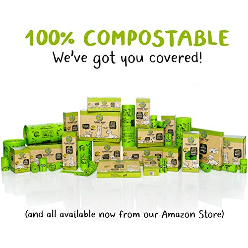 Image of PLANET POOP Home Compostable Dog Bags with Handles, Standard Size 60 Count, Un-Scented Dog Waste Bag, Thick Leakproof Doggy or Cat Bag, Plant-Based Pet Supplies