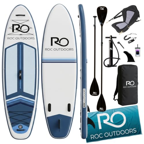 Image of Roc Inflatable Stand Up Paddle Board 10' 6 inch with Premium SUP Paddle Board Accessories, Wide Stable Design, Non-Slip Comfort Deck for Youth & Adults