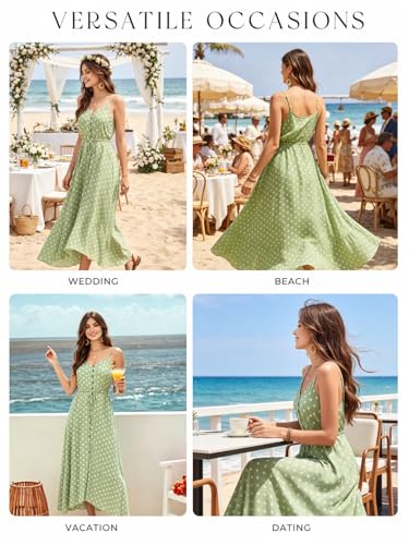 Image of BROVAVE Women's 2026 Summer Casual Boho Sundress Spaghetti Strap Midi Dress