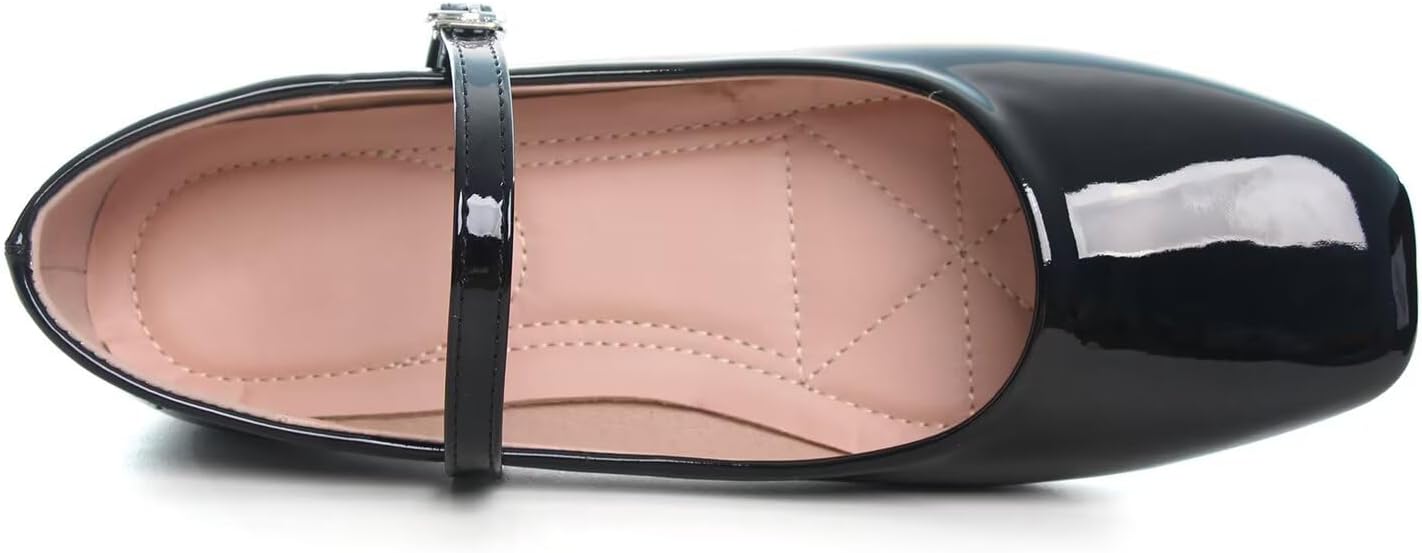 LUXINYU Women's Slip on Flats,Classy Round Toe Solid Classic Mary Jane Ballet Dance Shoes Soft Comfortable PU Flat Shoes - Image 4