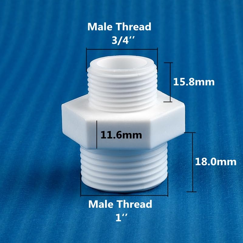2/5 pezzi 1/2" 3/4" 1" Giunto riduttore filettato maschio Giunto Raccordi for irrigazione da giardino Connettore for tubo dell'acqua Strumento di riparazione(3l4 Inch X 1 Inch,5pcs)